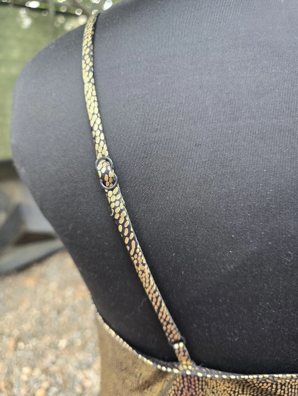 Vtg 90s Metallic Gold Black Slip Dress 90s Grunge Glam Indie Sleaze Disco Retro - Picture 6 of 6
